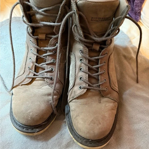 Harley-Davidson Gray Boots Sturdy Ankle-High Design - Picture 2 of 5